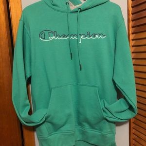 Green champion hoodie